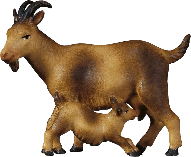 Goat with Kid – nativity figure by ULPE Wood Art