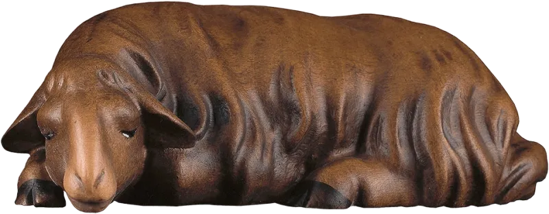 Sleeping Sheep Brown – nativity figure by ULPE Wood Art