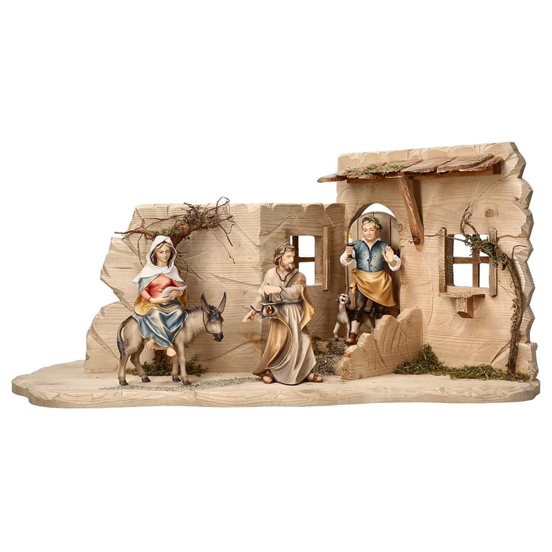 Mary and Joseph Searching with Setting 6-piece – religious figure by ULPE Wood Art