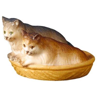 Cats in the Basket – nativity figure by ULPE Wood Art