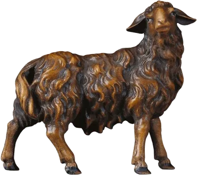 Sheep Looking Rightward Dark – nativity figure by ULPE Wood Art