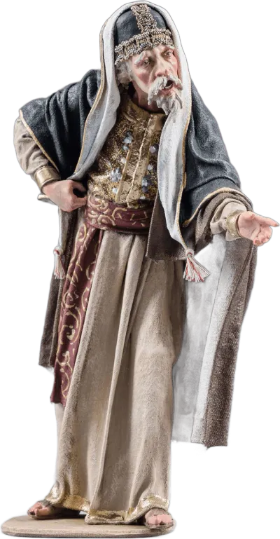 Priest, burgundy sash – nativity figure by Original Heide