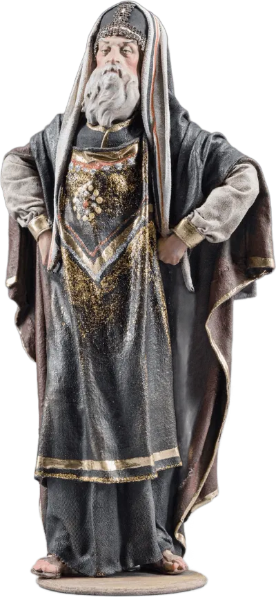 Priest, black and gold robe – nativity figure by Original Heide